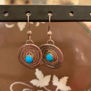 Beautiful Boho silver turquoise earrings